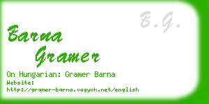 barna gramer business card